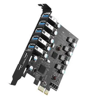WRIARICH 7 Ports Superspeed 5Gbps USB 3.0 PCI Express Expansion Card for Windows 11, 10, 8.x, 7, Vista, XP Desktop PCs, Built in Self-Powered Technology, (2X USB C - 5X USB A) WRIARICH 7 Ports Superspeed 5Gbps USB 3.0 PCI Express Expansion Card for Windows 11, 10, 8.x, 7, Vista, XP Desktop PCs, Built in Self-Powered Technology, (2X USB C - 5X USB A)