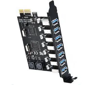 WRIARICH PCI-E USB Card, PCI-E to USB 3.0 7-Port (USB 3.0) Expansion Card, PCI Express Expansion Card for Desktop PC Support Windows 10/8/7/XP and MAC OS 10.8.2 Above WRIARICH PCI-E USB Card, PCI-E to USB 3.0 7-Port (USB 3.0) Expansion Card, PCI Express Expansion Card for Desktop PC Support Windows 10/8/7/XP and MAC OS 10.8.2 Above