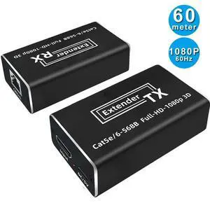 WRIARICH HDMI RJ45 Extender Over Cat 5e/6 (196ft/60m) (Transmitter and Receiver) WRIARICH HDMI RJ45 Extender Over Cat 5e/6 (196ft/60m) (Transmitter and Receiver)