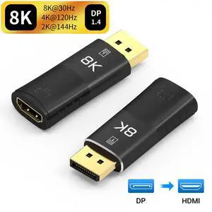 WRIARICH 8K DisplayPort to HDMI Adapter - DP 1.4 to HDMI 8K Video Converter - DP to HDMI Monitor/TV/Display Cable Adapter - 8K@30Hz DP to HDMI Adapter WRIARICH 8K DisplayPort to HDMI Adapter - DP 1.4 to HDMI 8K Video Converter - DP to HDMI Monitor/TV/Display Cable Adapter - 8K@30Hz DP to HDMI Adapter