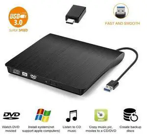WRIARICH XD001 USB C Type-c Ultra Slim External DVD Drive/Burner/Optical Drive CD RW DVD RW Superdrive Disc Duplicator Compatible with Mac MacBook Pro Air iMac and Laptop, Black WRIARICH XD001 USB C Type-c Ultra Slim External DVD Drive/Burner/Optical Drive CD RW DVD RW Superdrive Disc Duplicator Compatible with Mac MacBook Pro Air iMac and Laptop, Black