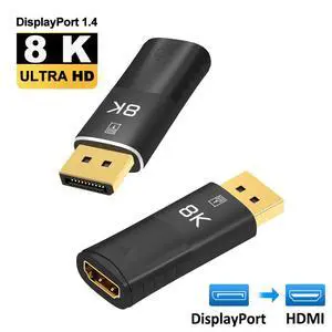 WRIARICH 8K DisplayPort to HDMI Adapter, LUOM ( 8K@30Hz 4K@60Hz, 4K 120Hz) Uni-Directional High-Speed DP PC to HDMI Monitor Converter Compatible for HP, Dell, GPU, AMD, NVIDIA, More. Male to Female WRIARICH 8K DisplayPort to HDMI Adapter, LUOM ( 8K@30Hz 4K@60Hz, 4K 120Hz) Uni-Directional High-Speed DP PC to HDMI Monitor Converter Compatible for HP, Dell, GPU, AMD, NVIDIA, More. Male to Female