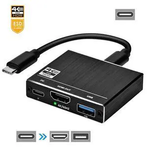 USB-C Digital AV Multiport Adapter MacBook HDMI Adapter with 4K@60Hz HDMI Output Port, USB 3.0 Port and USB-C Charging Port Compatible with MacBook Pro MacBook Air iPad Pro and More USB C Devices USB-C Digital AV Multiport Adapter MacBook HDMI Adapter with 4K@60Hz HDMI Output Port, USB 3.0 Port and USB-C Charging Port Compatible with MacBook Pro MacBook Air iPad Pro and More USB C Devices
