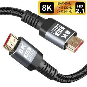 WRIARICH 8K HDMI 2.1 Cable 16.4FT,48Gbps Ultra High Speed Black Braided HDMI Cord - Get 4k @ 120Hz On PS5 - Supports 8k @ 60Hz, HDR, eArc, Dolby Vision, & More WRIARICH 8K HDMI 2.1 Cable 16.4FT,48Gbps Ultra High Speed Black Braided HDMI Cord - Get 4k @ 120Hz On PS5 - Supports 8k @ 60Hz, HDR, eArc, Dolby Vision, & More