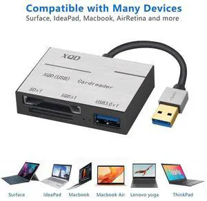 USB 3.0 XQD SD Card Reader with USB3.0 Port 500MB/s High Speed USB3.0 HUB Camera Kit Adapter For Sony M/G Series For Sony G/M Series Lexar 2933x/1400x USB Mark XQD Card, Support Windows/Mac OS USB 3.0 XQD SD Card Reader with USB3.0 Port 500MB/s High Speed USB3.0 HUB Camera Kit Adapter For Sony M/G Series For Sony G/M Series Lexar 2933x/1400x USB Mark XQD Card, Support Windows/Mac OS