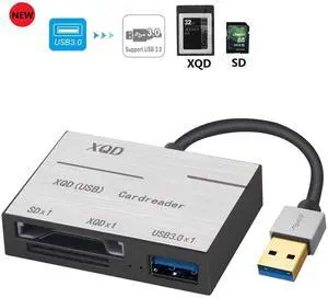 WRIARICH XQD Card Reader USB3.0, USB3.0 Card Adapter with USB3.0 Read 2 Cards Simultaneously XQD/SD Memory XQD Card Reader for Sony M/G Series, Lexar USB Mark Card 2933x/1400x WRIARICH XQD Card Reader USB3.0, USB3.0 Card Adapter with USB3.0 Read 2 Cards Simultaneously XQD/SD Memory XQD Card Reader for Sony M/G Series, Lexar USB Mark Card 2933x/1400x