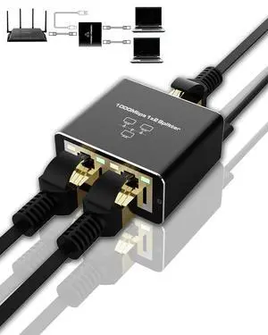 WRIARICH Gigabit Ethernet Cable Splitter 1 to 2, RJ45 Splitter 1 in 2 Out hub, 1000Mbps Shielded Ethernet Splitter, Internet Cable 8P8C Extender Plug LAN Cable for Cat5, Cat5e, Cat6, Cat7,Cat8 WRIARICH Gigabit Ethernet Cable Splitter 1 to 2, RJ45 Splitter 1 in 2 Out hub, 1000Mbps Shielded Ethernet Splitter, Internet Cable 8P8C Extender Plug LAN Cable for Cat5, Cat5e, Cat6, Cat7,Cat8