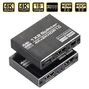 WRIARICH HDMI Splitter with EDID, 1 in 2 Out 4K HDMI Splitter for Full HD 4K@60HZ 1080P 3D Splitter (1 HDMI Source to 2 HDMI Displays) WRIARICH HDMI Splitter with EDID, 1 in 2 Out 4K HDMI Splitter for Full HD 4K@60HZ 1080P 3D Splitter (1 HDMI Source to 2 HDMI Displays)