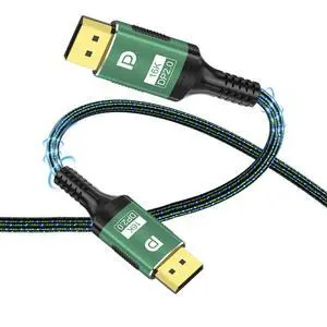 WRIARICH 16K 60Hz DisplayPort Cable 10FT, DP 2.0 Male Ultra High Speed 80Gbps Cord for Laptop/PC/TV/Gaming Monitor,Support HBR3,16K@60Hz, 8K@120Hz, 4K@240Hz(DP 1.4 1.2 Compatible) WRIARICH 16K 60Hz DisplayPort Cable 10FT, DP 2.0 Male Ultra High Speed 80Gbps Cord for Laptop/PC/TV/Gaming Monitor,Support HBR3,16K@60Hz, 8K@120Hz, 4K@240Hz(DP 1.4 1.2 Compatible)
