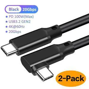 WRIARICH Elbow USB C to C 3.2 Gen 2X2 Cable - 20Gbps Data Transfer - 4K 60Hz HDR Video - 100W PD Charging - Thunderbolt Compatible - 10ft+10ft - for MacBooks, iPads, PC, Docks, Phones, SSD,Hard Drives WRIARICH Elbow USB C to C 3.2 Gen 2X2 Cable - 20Gbps Data Transfer - 4K 60Hz HDR Video - 100W PD Charging - Thunderbolt Compatible - 10ft+10ft - for MacBooks, iPads, PC, Docks, Phones, SSD,Hard Drives