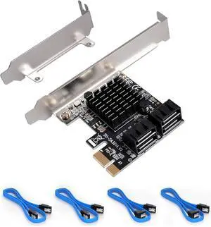 WRIARICH PCIE 1X SATA Card 4 Ports,with Low Profile Bracket, PCIE to SATA 3.0 6 Gbps Controller, PCIE to SATA Expansion Card,SATA Controller PCIE Card WRIARICH PCIE 1X SATA Card 4 Ports,with Low Profile Bracket, PCIE to SATA 3.0 6 Gbps Controller, PCIE to SATA Expansion Card,SATA Controller PCIE Card