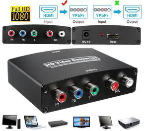WRIARICH 1080P HDMI to RGB YPbPr Component Video Converter With R/L Audio Adapter Converter For TV PC DVD Monitor WRIARICH 1080P HDMI to RGB YPbPr Component Video Converter With R/L Audio Adapter Converter For TV PC DVD Monitor