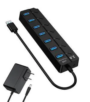 WRIARICH 7-Port Powered USB 3.0 Hub, Super Speed USB 3.0 Hub, USB Extender, Data Hub with 5V DC Power Adapter for MacBook, Mac Pro, Mac Mini, Laptop, Desktop WRIARICH 7-Port Powered USB 3.0 Hub, Super Speed USB 3.0 Hub, USB Extender, Data Hub with 5V DC Power Adapter for MacBook, Mac Pro, Mac Mini, Laptop, Desktop