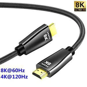 WRIARICH 8K HDR HDMI Cable 10 Feet, HDMI 2.1 48Gbps, Supports 8K 60Hz(Dolby Vision, HDR10, HDCP 2.2) 7680*4320 4K@120Hz and ARC, High Speed Ultra HD Cord WRIARICH 8K HDR HDMI Cable 10 Feet, HDMI 2.1 48Gbps, Supports 8K 60Hz(Dolby Vision, HDR10, HDCP 2.2) 7680*4320 4K@120Hz and ARC, High Speed Ultra HD Cord