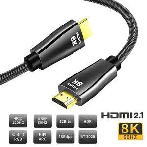 WRIARICH CABLEDECONN 8K HDMI Copper Cord Real UHD HDR 8K 48Gbps,8K@60Hz 4K@120Hz Support HDCP 3D HDMI Cable for PS4 SetTop Box HDTVs Projectors1m 10ft WRIARICH CABLEDECONN 8K HDMI Copper Cord Real UHD HDR 8K 48Gbps,8K@60Hz 4K@120Hz Support HDCP 3D HDMI Cable for PS4 SetTop Box HDTVs Projectors1m 10ft
