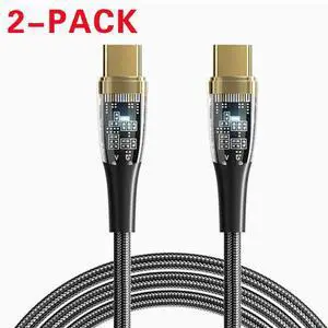 WRIARICH USB C to USB C Cable (2-Pack, 6.6ft), 100W 5A USB C Cable Transparent Shell, Type C Charger Cable Fast Charging for MacBook Pro, iPad Pro Air Mini, Samsung Galaxy S23/22/Z Fold/Z Flip, Pixel WRIARICH USB C to USB C Cable (2-Pack, 6.6ft), 100W 5A USB C Cable Transparent Shell, Type C Charger Cable Fast Charging for MacBook Pro, iPad Pro Air Mini, Samsung Galaxy S23/22/Z Fold/Z Flip, Pixel