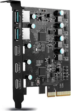 WRIARICH 5-Ports Superspeed 5Gbps USB 3.0 PCI Express Expansion Card for Windows 11, 10, 8.x, 7, Vista, XP Desktop PCs, Built in Self-Powered Technology, (3X USB C - 2X USB A) WRIARICH 5-Ports Superspeed 5Gbps USB 3.0 PCI Express Expansion Card for Windows 11, 10, 8.x, 7, Vista, XP Desktop PCs, Built in Self-Powered Technology, (3X USB C - 2X USB A)