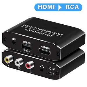 WRIARICH HDMI to 3 RCA Converter with 3.5mm Aux Audio Adapter, LUOM HDMI Svideo Adapter, HDMI to Composite AV CVBS Converter, HDMI in RCA + 3.5mm Aux Audio Out Converter(Aluminum) WRIARICH HDMI to 3 RCA Converter with 3.5mm Aux Audio Adapter, LUOM HDMI Svideo Adapter, HDMI to Composite AV CVBS Converter, HDMI in RCA + 3.5mm Aux Audio Out Converter(Aluminum)
