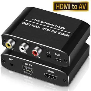HDMI to RCA, HDMI to AV with 3.5mm Aux Audio,1080P HDMI to 3RCA CVBs Composite Video Audio Converter Adapter Supports PAL/NTSC for Amazon Fire TV Stick, Roku, Chromecast, TV, PC, Laptop, HDTV, DVD HDMI to RCA, HDMI to AV with 3.5mm Aux Audio,1080P HDMI to 3RCA CVBs Composite Video Audio Converter Adapter Supports PAL/NTSC for Amazon Fire TV Stick, Roku, Chromecast, TV, PC, Laptop, HDTV, DVD