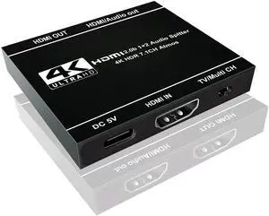 WRIARICH 4K HDMI Splitter 1 in 2 Out, HDMI Splitter Duplicate/ Mirror Screen, HDMI Splitter Support 4K@60Hz 3D for PS5, Roku, TV Box - 1 Source to 2 Displays, with Audio Extractor(HDMI Audio Output) WRIARICH 4K HDMI Splitter 1 in 2 Out, HDMI Splitter Duplicate/ Mirror Screen, HDMI Splitter Support 4K@60Hz 3D for PS5, Roku, TV Box - 1 Source to 2 Displays, with Audio Extractor(HDMI Audio Output)