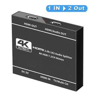 WRIARICH HDMI Switch 4K HDMI Splitter-HDMI Switcher Splitter 1 Input 2 Output, Support 4K 3D 1080P for Xbox PS4 Roku HDTV Fire Stick Blu Ray(with Audio Extractor(HDMI Audio Output) WRIARICH HDMI Switch 4K HDMI Splitter-HDMI Switcher Splitter 1 Input 2 Output, Support 4K 3D 1080P for Xbox PS4 Roku HDTV Fire Stick Blu Ray(with Audio Extractor(HDMI Audio Output)