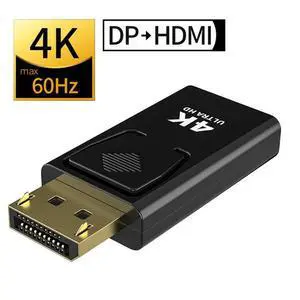 WRIARICH DP to HDMI 4K 60Hz, DisplayPort to HDMI Adapter, HDMI Support UHD 4K @60Hz Audio/Video, Black, 5-pack WRIARICH DP to HDMI 4K 60Hz, DisplayPort to HDMI Adapter, HDMI Support UHD 4K @60Hz Audio/Video, Black, 5-pack