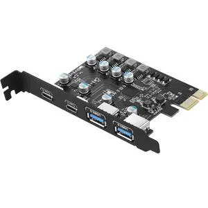 WRIARICH PCIe to USB 3.2 Gen 1 Extension Card with 4 Ports 5 Gbps Bandwidth,No External Power Source Required (2X Type USB C - 2 USB A) WRIARICH PCIe to USB 3.2 Gen 1 Extension Card with 4 Ports 5 Gbps Bandwidth,No External Power Source Required (2X Type USB C - 2 USB A)
