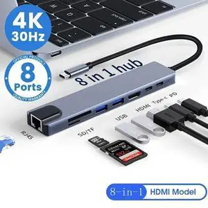 WRIARICH 8 in 1 USB Hub USB C Hub, Expand Multiport USB Splitter with 4K HDMI, Ethernet, 100W Power Delivery, USB 3.0&2.0, TF/SD Card Reader for MacBook Pro Air, iPad Laptop, Phones and More Devices WRIARICH 8 in 1 USB Hub USB C Hub, Expand Multiport USB Splitter with 4K HDMI, Ethernet, 100W Power Delivery, USB 3.0&2.0, TF/SD Card Reader for MacBook Pro Air, iPad Laptop, Phones and More Devices