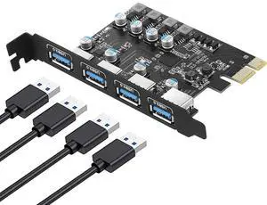 WRIARICH 4-Ports Superspeed 5Gbps USB 3.0 PCI Express Expansion Card for Windows, MAC OS X and Linux Desktop PCs, Built in Self-Powered Technology, No Need Additional Power Supply WRIARICH 4-Ports Superspeed 5Gbps USB 3.0 PCI Express Expansion Card for Windows, MAC OS X and Linux Desktop PCs, Built in Self-Powered Technology, No Need Additional Power Supply