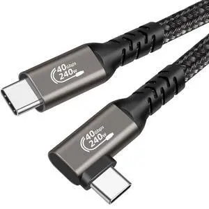 WRIARICH Right Angle USB4.0 USB C to USB C Cable, USB C 4.0 Gen3 Cable 5FT, USB-C Monitor Cable 8K, USB Type C Video Cable, 40Gbps 240W, for Mobile Phone, Notebook, MAC, SSD, Samsung,Switch WRIARICH Right Angle USB4.0 USB C to USB C Cable, USB C 4.0 Gen3 Cable 5FT, USB-C Monitor Cable 8K, USB Type C Video Cable, 40Gbps 240W, for Mobile Phone, Notebook, MAC, SSD, Samsung,Switch