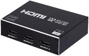 WRIARICH 1x3 HDMI Splitter,LUOM 1 in 3 Out HDMI Splitter Audio Video Distributor Box Support 3D & 4K x 2K Compatible for HDTV, STB, DVD, PS3, Projector Etc WRIARICH 1x3 HDMI Splitter,LUOM 1 in 3 Out HDMI Splitter Audio Video Distributor Box Support 3D & 4K x 2K Compatible for HDTV, STB, DVD, PS3, Projector Etc
