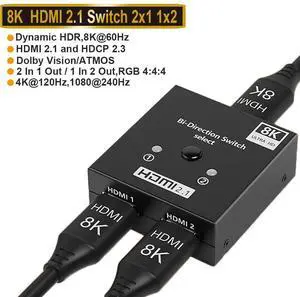 WRIARICH HDMI Switch 4K 120Hz, Bi-Directional HDMI Switcher 2 Input 1 Output, 1 Input 2 Output, Supports 4K/120Hz,8K/60Hz High Speed 48Gbps Compatible for Firestick, Xbox PS4 Roku HDTV WRIARICH HDMI Switch 4K 120Hz, Bi-Directional HDMI Switcher 2 Input 1 Output, 1 Input 2 Output, Supports 4K/120Hz,8K/60Hz High Speed 48Gbps Compatible for Firestick, Xbox PS4 Roku HDTV