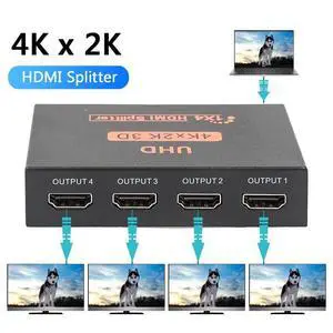 WRIARICH Hdmi Splitter 1 in 4 Out V1.4b Powered Hdmi Video Splitter with AC Adaptor Duplicate/Mirror Screen Monitor Supports Ultra HD 1080P 2K x4K@30Hz and 3D Resolutions (1 Input to 4 Outputs) WRIARICH Hdmi Splitter 1 in 4 Out V1.4b Powered Hdmi Video Splitter with AC Adaptor Duplicate/Mirror Screen Monitor Supports Ultra HD 1080P 2K x4K@30Hz and 3D Resolutions (1 Input to 4 Outputs)