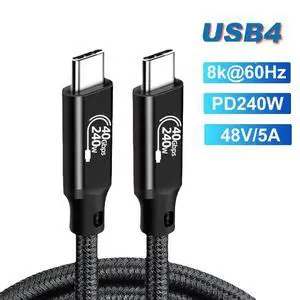 WRIARICH USB4 Cable 40Gbps USB C to USB C 5ft - Type C Braided Cable 240W Fast Charging, HD Display Cables Support 8K@60Hz/4K@60Hz - Dual C Cable for All Type C Devices and Thunderbolt 4/3 WRIARICH USB4 Cable 40Gbps USB C to USB C 5ft - Type C Braided Cable 240W Fast Charging, HD Display Cables Support 8K@60Hz/4K@60Hz - Dual C Cable for All Type C Devices and Thunderbolt 4/3