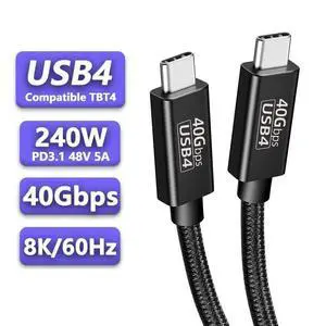 WRIARICH 5FT USB 4 Cable with 8K Video Output,Supports 40Gbps Data Transfer,240W USB C to USB C Charging Cable,Compatible with Thunderbolt 4 Monitor,Docking, Mobile Phone, Switch WRIARICH 5FT USB 4 Cable with 8K Video Output,Supports 40Gbps Data Transfer,240W USB C to USB C Charging Cable,Compatible with Thunderbolt 4 Monitor,Docking, Mobile Phone, Switch