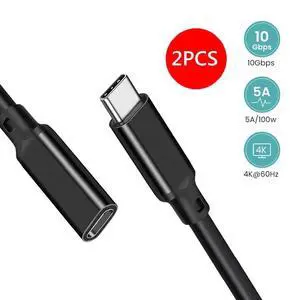 USB C Extension Cable, Type-C Male to Female Extender Cord, 4K Video USB 3.1 Gen 2 100W Charging 10Gbps/USB 3.2 Transfer for Laptop Tablet Nintendo Switch, Tablet and Mobile Phone (10FT, 2PACK) USB C Extension Cable, Type-C Male to Female Extender Cord, 4K Video USB 3.1 Gen 2 100W Charging 10Gbps/USB 3.2 Transfer for Laptop Tablet Nintendo Switch, Tablet and Mobile Phone (10FT, 2PACK)