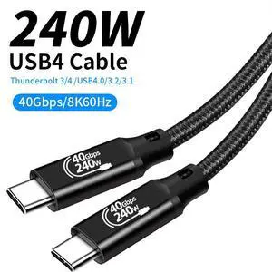 WRIARICH Thunderbolt 4 Cable 5ft Braided,USB4 Cable Support 40 GBS Data Transfer,8K Display,240W Power Charging,Compatible with Type-C devices,SSD,Hub,Docking,and More WRIARICH Thunderbolt 4 Cable 5ft Braided,USB4 Cable Support 40 GBS Data Transfer,8K Display,240W Power Charging,Compatible with Type-C devices,SSD,Hub,Docking,and More