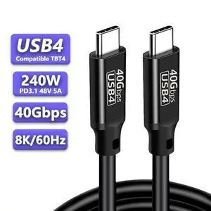 WRIARICH USB 4.0 240W 40Gbps Data Type-C Cable - Thunderbolt 3/4 Compatible, 8K@60Hz Video, Durable Sleeved Jacket - Compatible with Mobile Phone, Notebook, MAC, SSD and all USB-C devices (5ft) WRIARICH USB 4.0 240W 40Gbps Data Type-C Cable - Thunderbolt 3/4 Compatible, 8K@60Hz Video, Durable Sleeved Jacket - Compatible with Mobile Phone, Notebook, MAC, SSD and all USB-C devices (5ft)