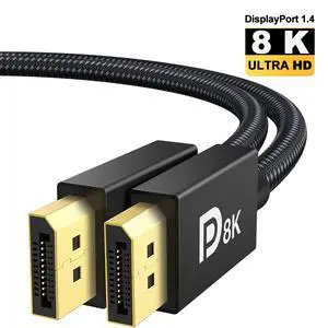 WRIARICH 8K DisplayPort Cable - 10FT DP 1.4 Cable Displayport to Displayport Cable Support 8K@60Hz, 4K@144Hz, G-Sync, HDCP 2.2,HDR10, 32.4Gbps for Gaming Computer, Displays, Monitors, Graphics WRIARICH 8K DisplayPort Cable - 10FT DP 1.4 Cable Displayport to Displayport Cable Support 8K@60Hz, 4K@144Hz, G-Sync, HDCP 2.2,HDR10, 32.4Gbps for Gaming Computer, Displays, Monitors, Graphics