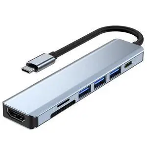 WRIARICH USB C Hub, 7 in 1 USB C to HDMI Multiport Adapter, 4K HDMI, Power Delivery 100 W, 2 USB A 2.0 Port, 1 USB 3.0, SD/TF Card Reader, USB C Dongle for MacBook Pro/Air, Laptop and USB C Devices WRIARICH USB C Hub, 7 in 1 USB C to HDMI Multiport Adapter, 4K HDMI, Power Delivery 100 W, 2 USB A 2.0 Port, 1 USB 3.0, SD/TF Card Reader, USB C Dongle for MacBook Pro/Air, Laptop and USB C Devices