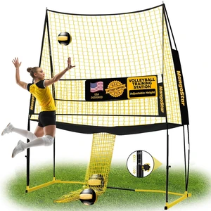MangoStar Volleyball Training Equipment, Volleyball Net System with Freely Height-Adjustable for Backyard, Volleyball Practice Net for Serving Setting Spiking, Easy Set Up for Indoor and Outdoor Use MangoStar Volleyball Training Equipment, Volleyball Net System with Freely Height-Adjustable for Backyard, Volleyball Practice Net for Serving Setting Spiking, Easy Set Up for Indoor and Outdoor Use