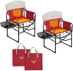 SUNNYFEEL Heated Camping Directors Chair, Heavy Duty,Oversized Portable Folding Chair with Side Table, Pocket for Beach, Fishing,Trip,Picnic,Lawn,Concert Outdoor Foldable Camp Chairs SUNNYFEEL Heated Camping Directors Chair, Heavy Duty,Oversized Portable Folding Chair with Side Table, Pocket for Beach, Fishing,Trip,Picnic,Lawn,Concert Outdoor Foldable Camp Chairs