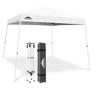 EAGLE PEAK 10x10 Slant Leg Pop-up Canopy Tent Easy One Person Setup Instant Outdoor Beach Canopy Folding Portable Sports Shelter 10x10 Base 8x8 Top (White) EAGLE PEAK 10x10 Slant Leg Pop-up Canopy Tent Easy One Person Setup Instant Outdoor Beach Canopy Folding Portable Sports Shelter 10x10 Base 8x8 Top (White)