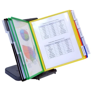 AdjustaView Expandable Desk Reference Display Organizer 10C | 5 Adjustable Viewing Angles, Dual Weighted Base, 10 Letter Size EZ-Load Color Pockets, ADD-ON to Expand Capacity at Anytime AdjustaView Expandable Desk Reference Display Organizer 10C | 5 Adjustable Viewing Angles, Dual Weighted Base, 10 Letter Size EZ-Load Color Pockets, ADD-ON to Expand Capacity at Anytime