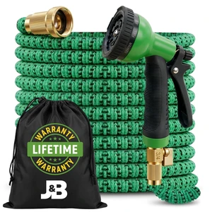XpandaHose 50ft Expandable Garden Hose, Lightweight, Brass Connectors | Ultra Strong 3750D fabric, 4-layer latex core, expands 3X, kink & leak-resistant, 10-pattern nozzle, storage bag XpandaHose 50ft Expandable Garden Hose, Lightweight, Brass Connectors | Ultra Strong 3750D fabric, 4-layer latex core, expands 3X, kink & leak-resistant, 10-pattern nozzle, storage bag