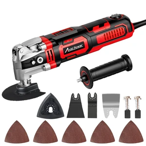 Oscillating Tool, 3.5-Amp Oscillating Multi Tool with 4.5° Oscillation Angle, 6 Variable Speeds and 11 pcs Saw Accessories, Auxiliary Handle Oscillating Tool, 3.5-Amp Oscillating Multi Tool with 4.5° Oscillation Angle, 6 Variable Speeds and 11 pcs Saw Accessories, Auxiliary Handle