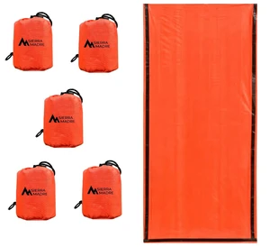 Emergency Sleeping Bag, Waterproof Thermal Bivy Sack Pack 5 | Retains 90% body heat Reusable design Weighs 6 oz Waterproof & windproof For Hiking & emergency kits Emergency Sleeping Bag, Waterproof Thermal Bivy Sack Pack 5 | Retains 90% body heat Reusable design Weighs 6 oz Waterproof & windproof For Hiking & emergency kits