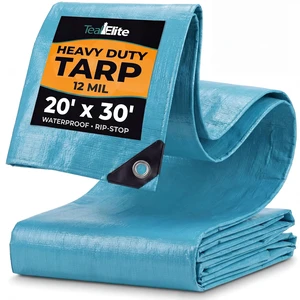 Tarps Heavy Duty Waterproof 20x30 ft, 12 mil Thick Tarp Cover with Grommets | UV-resistant, Rip & Tear Proof Blue Poly Tarp with Metal Grommets for Camping, Tents, Boats, RVs, Cars and Pool Cover Tarps Heavy Duty Waterproof 20x30 ft, 12 mil Thick Tarp Cover with Grommets | UV-resistant, Rip & Tear Proof Blue Poly Tarp with Metal Grommets for Camping, Tents, Boats, RVs, Cars and Pool Cover