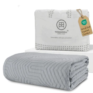 Luxury Cotton Blankets for Queen Size Bed | All-Season 100% Cotton Queen Size Blanket | Aster Jacquard Cozy Lightweight, Soft Breathable Coverlet fits Full Size Bed, 90x92 | Scottish Grey Luxury Cotton Blankets for Queen Size Bed | All-Season 100% Cotton Queen Size Blanket | Aster Jacquard Cozy Lightweight, Soft Breathable Coverlet fits Full Size Bed, 90x92 | Scottish Grey