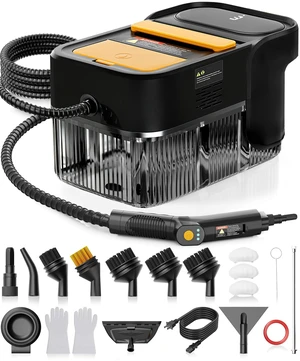 Steam Cleaner, 3 Level Adjustable Handle with 18 Accessories | 10s Heat Up, 2.11 Quarts Tank, Handle Steam Cleaner for Home, Steamer for Cleaning for Kitchen, Grout, Dirt, Tile, Floor, Car Steam Cleaner, 3 Level Adjustable Handle with 18 Accessories | 10s Heat Up, 2.11 Quarts Tank, Handle Steam Cleaner for Home, Steamer for Cleaning for Kitchen, Grout, Dirt, Tile, Floor, Car